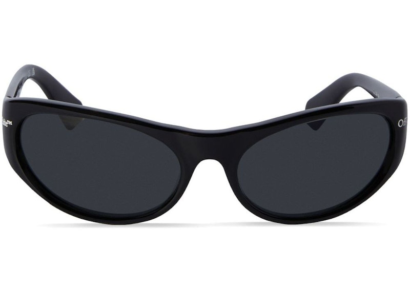 Pre-owned Off-white Offwhite Napoli Oval Sunglasses In Black (oeri094f23pla0011007)