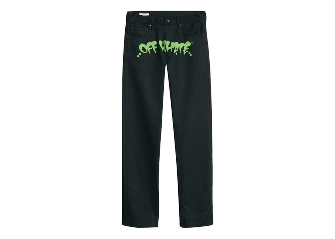 Pre-owned Off-white Neen Slim Straight Jeans Black/green