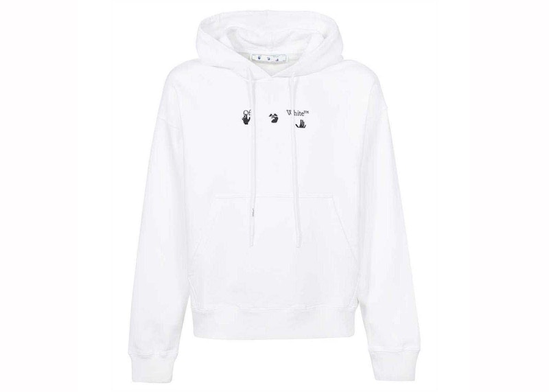 OFF-WHITE Negative Mark Skate Hoodie White/Black Men's