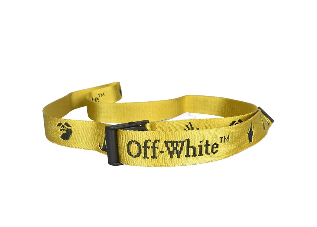 Pre-owned Off-white New Logo Industrial Belt Belt Yellow Black