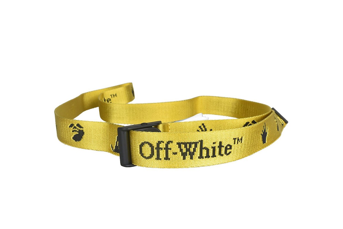 Pre-owned Off-white New Logo Industrial Belt Belt Yellow Black
