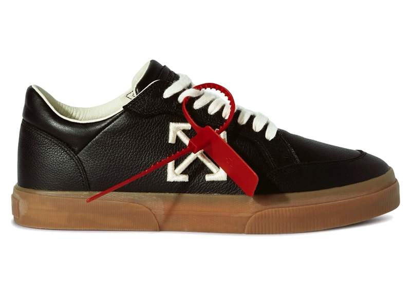 Pre-owned Off-white Men's Offwhite New Low Vulcanized Sneakers In Black/ivory In Multi