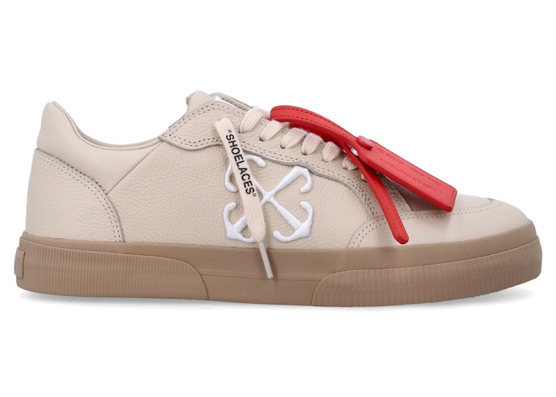OFF-WHITE New Low Vulcanized Leather Beige メンズ 