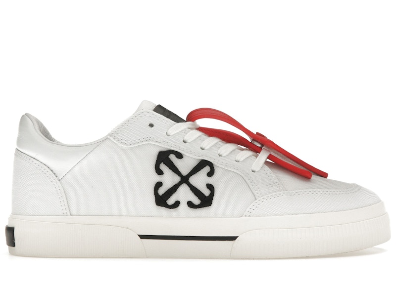 Pre-owned Off-white Men's Off New Low Vulcanized Sneakers In White/black In Multi