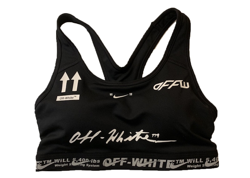 off white nike yellow sports bra