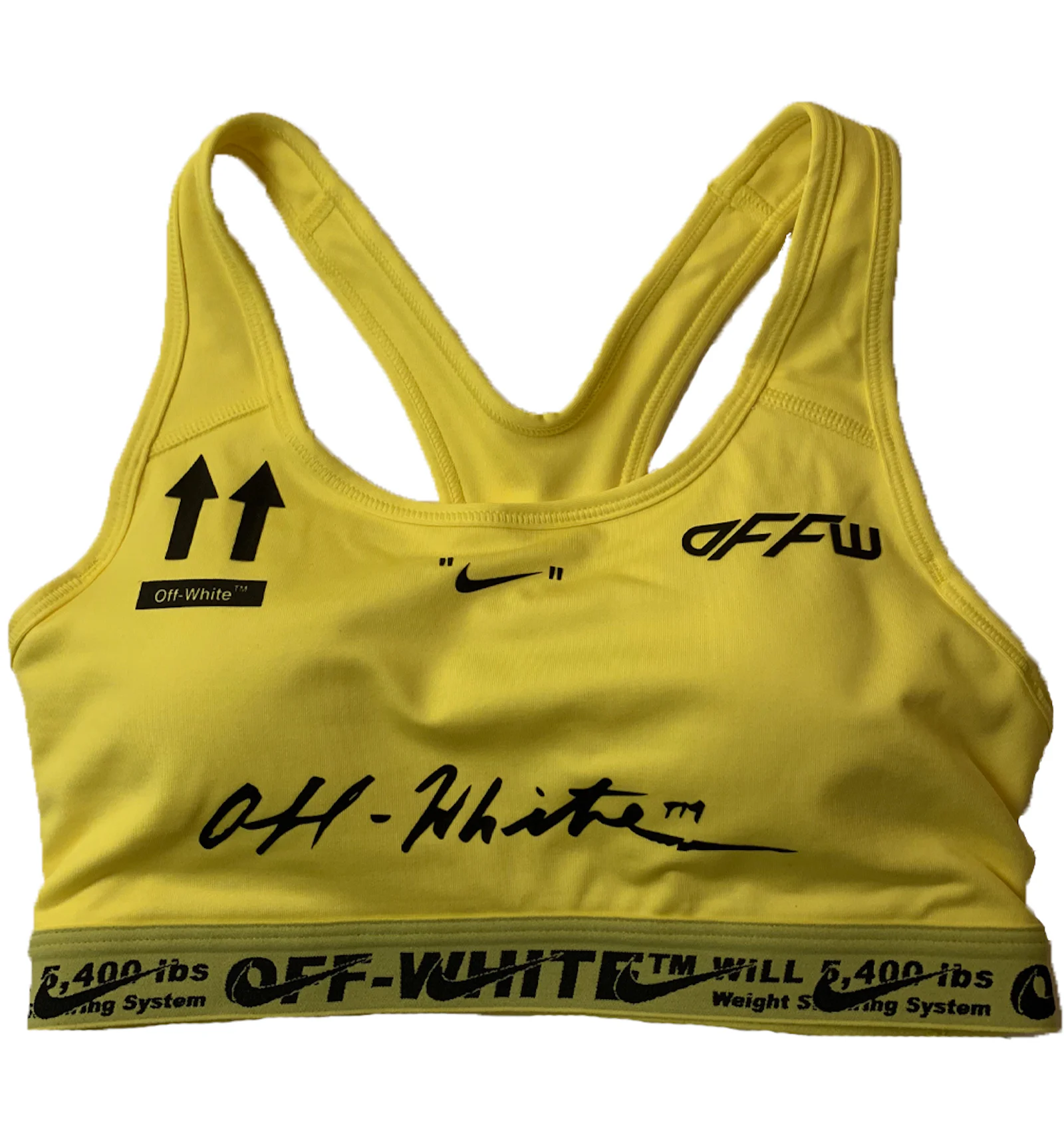 Nike yellow sports 2024 bra