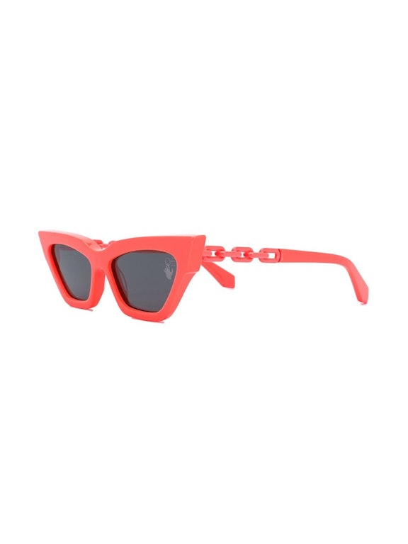 Pre-owned Off-white Nina Cat Eye Sunglasses Orange In Orange (owri021f20pla0016603)