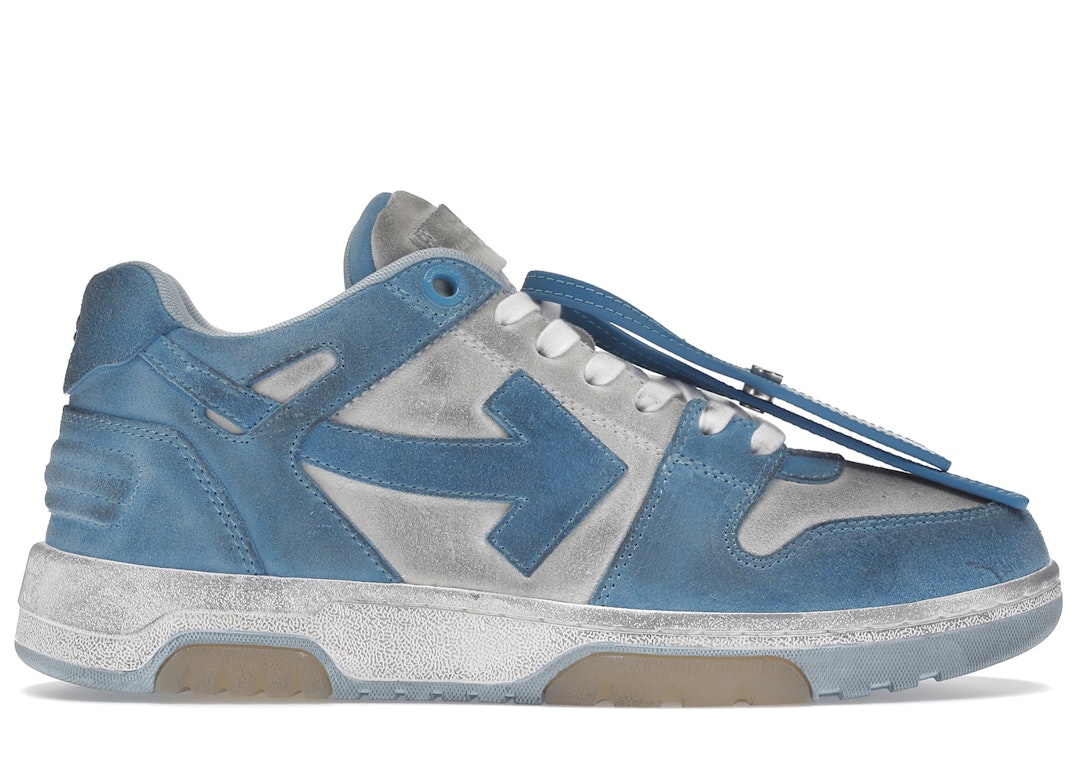 Pre-owned Off-white Ooo Low Out Of Office Suede White Light Blue In White/light Blue