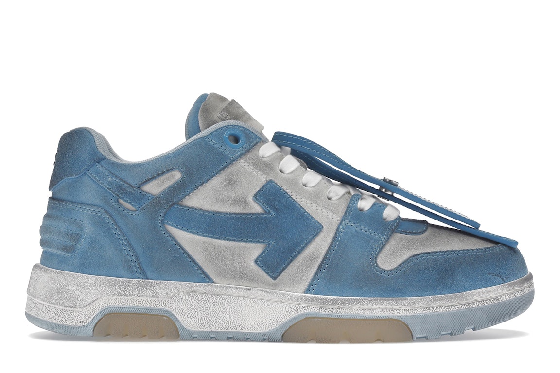 Pre-owned Off-white Ooo Low Out Of Office Suede White Light Blue In White/light Blue