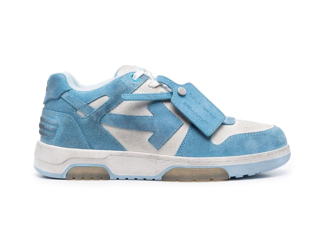 Pre-owned Off-white Ooo Low Out Of Office Vintage Suede White Light Blue In White/light Blue