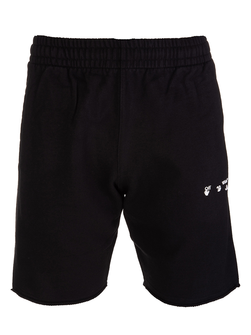 Off-White logo-print knee-length shorts - Black