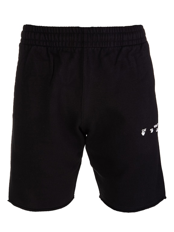 Pre-owned Off-white Ow Logo Sweat Shorts Black/white Fw21