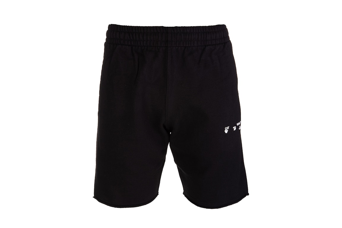 Pre-owned Off-white Ow Logo Sweat Shorts Black/white Fw21