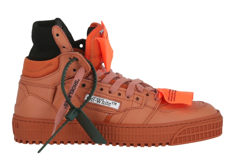 Pre-owned Off-white Offwhite Offcourt 3.0 Leather High Top Sneaker (women's) Sneakers In Terracotta In Brown