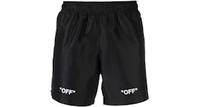 OFF-WHITE Off Logo Print Swim Shorts Black