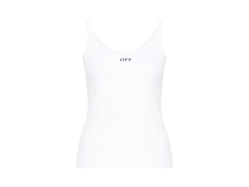 OFF-WHITE Off Stamp Rib Tank Top White Black