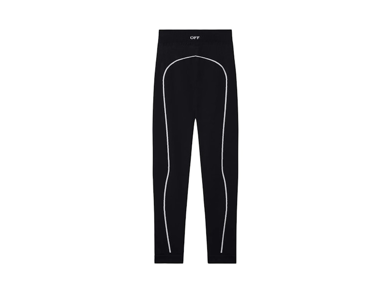 Pre-owned Off-white Women's Off Off Off Stamp Seamless Leggingsin Black/white In Multi