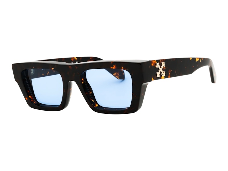 Pre-owned Off-white Offwhite Oregon Sunglasses In Havana Blue (oeri145s25pla0016045)