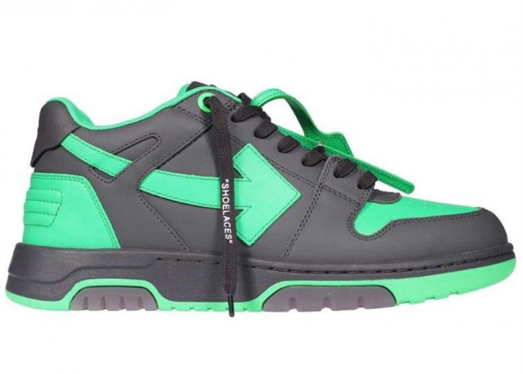 Pre-owned Off-white Out Of Office Low Black Green Fluo