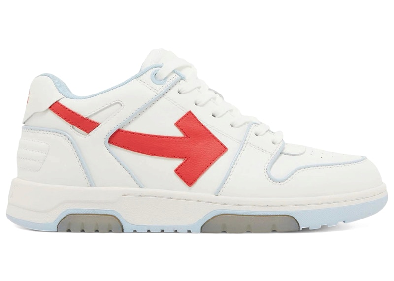 OFF-WHITE Out Of Office Low Tops Outlined Light Blue Red