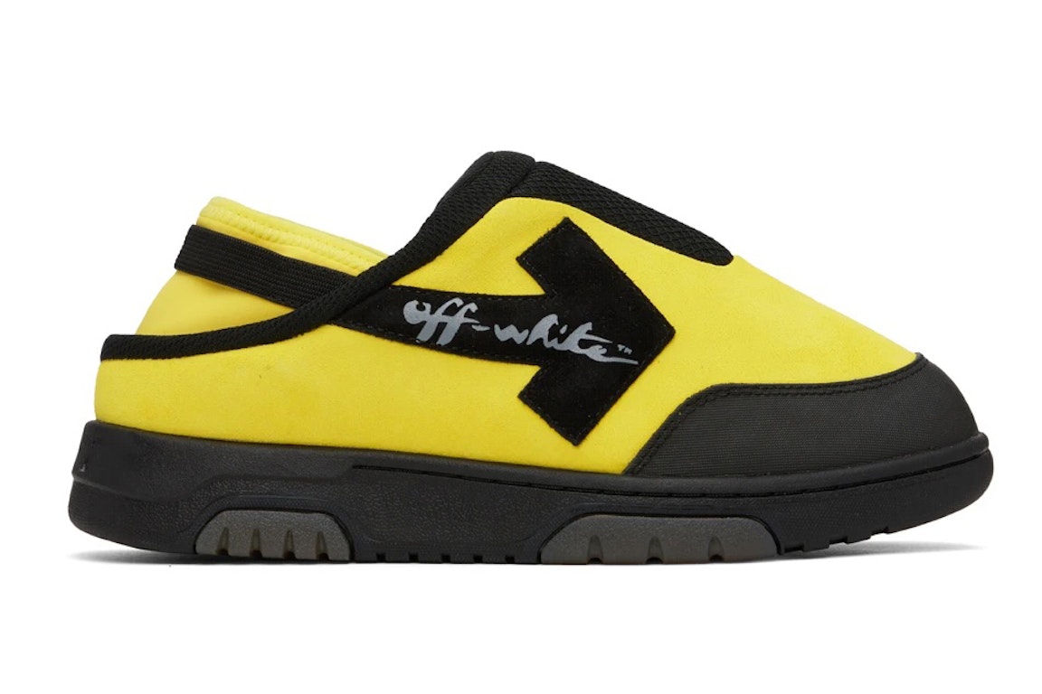 Pre-owned Off-white Out Of Office Mule Yellow Black In Yellow/black