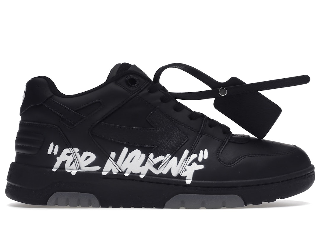 Pre-owned Off-white Out Of Office Ooo "for Walking" Low Tops Black White (ss22) In Black/white