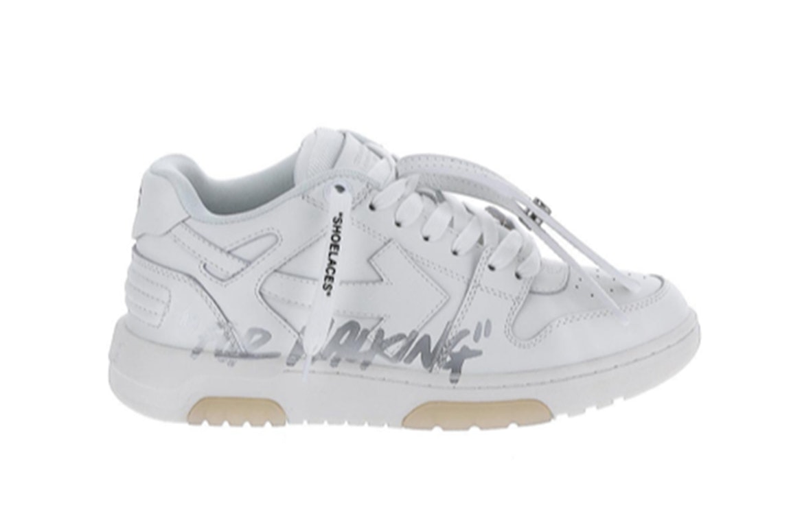 Pre-owned Off-white Out Of Office Ooo "for Walking" Low Tops Distressed White White (women's) In White/white