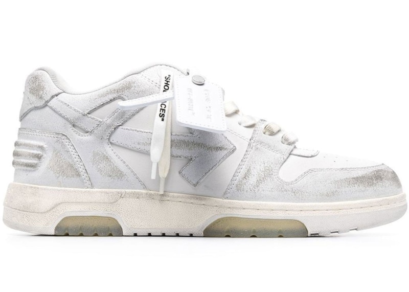 Pre-owned Off-white Men's Off Out Of Office Ooo Low Distressed Vintage Sneakers In White