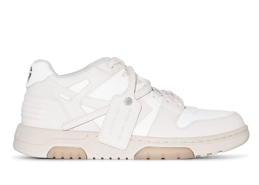 Pre-owned Off-white Out Of Office "ooo" Low Nude White (women's) In Nude/white