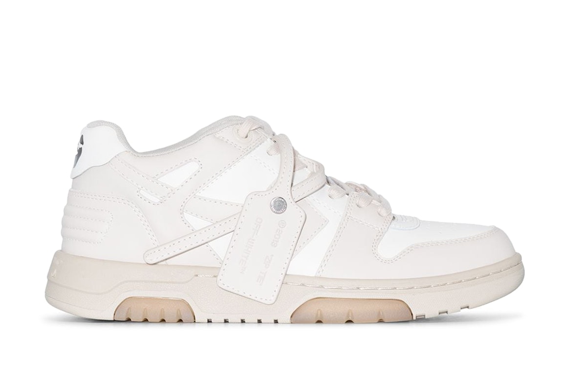 Pre-owned Off-white Out Of Office "ooo" Low Nude White (women's) In Nude/white