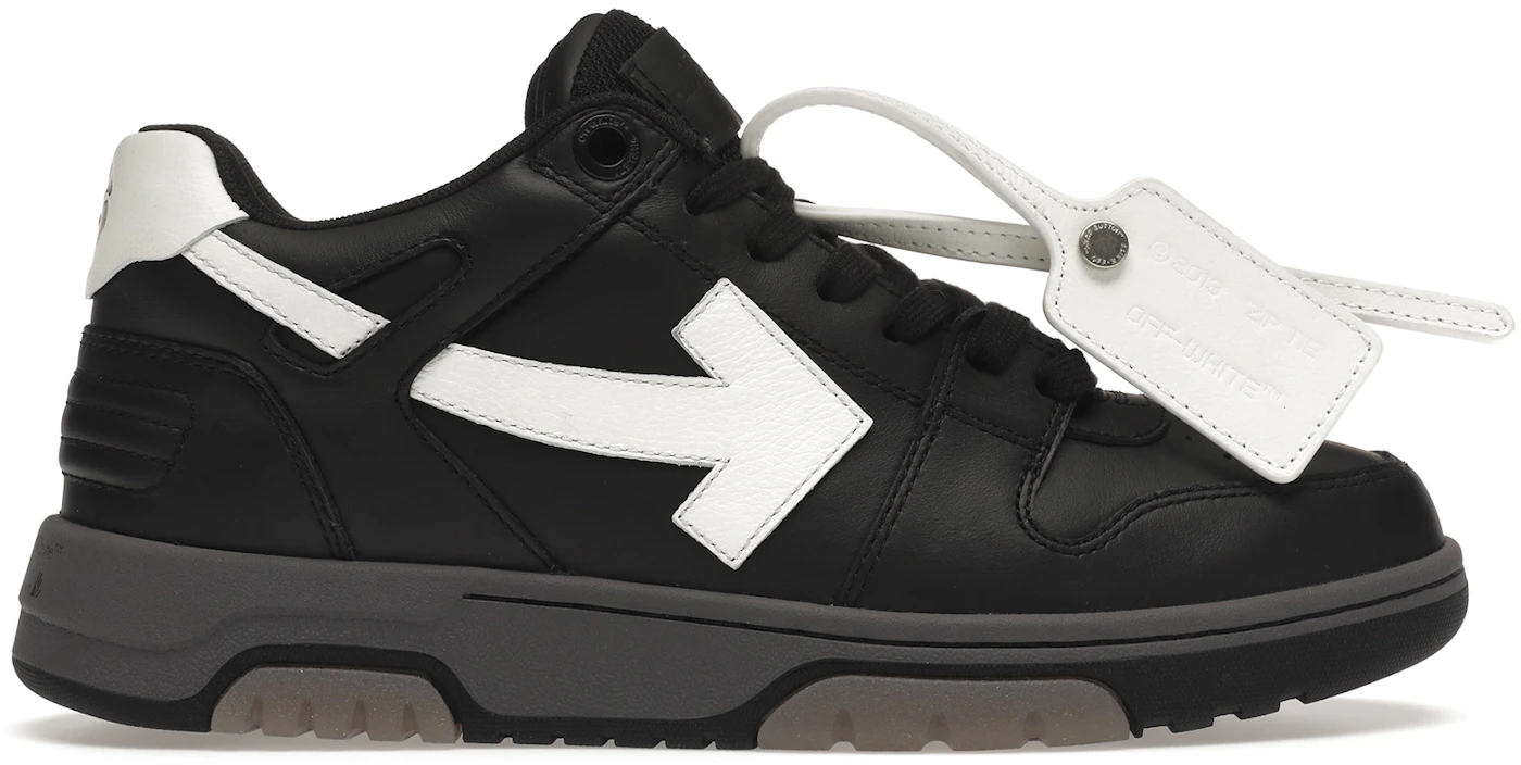 OFF-WHITE Out Of Office OOO Low Tops Black Gray White FW21 Men's OMIA189F21LEA0011001 - US