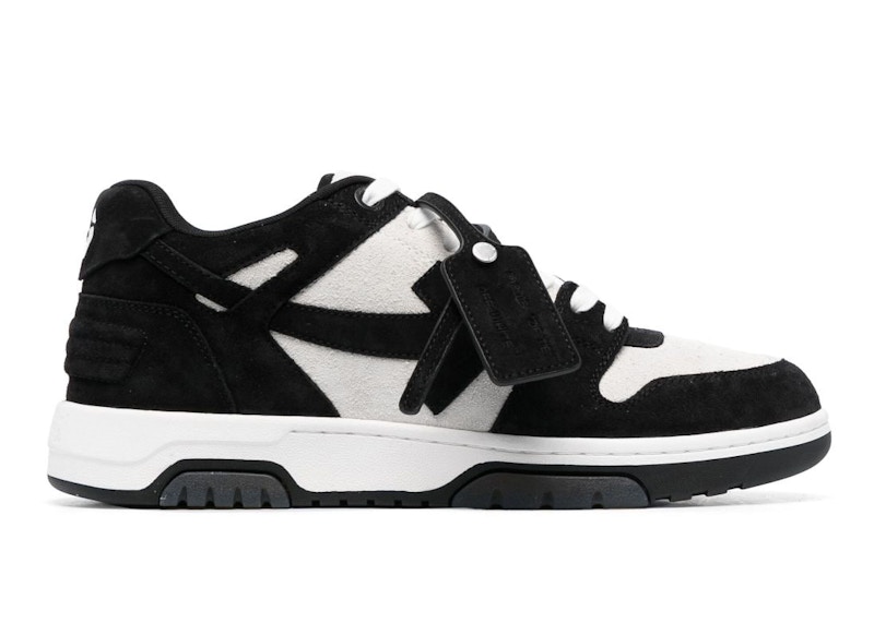 OFF-WHITE Out Of Office OOO Low Tops Black White Suede Men's