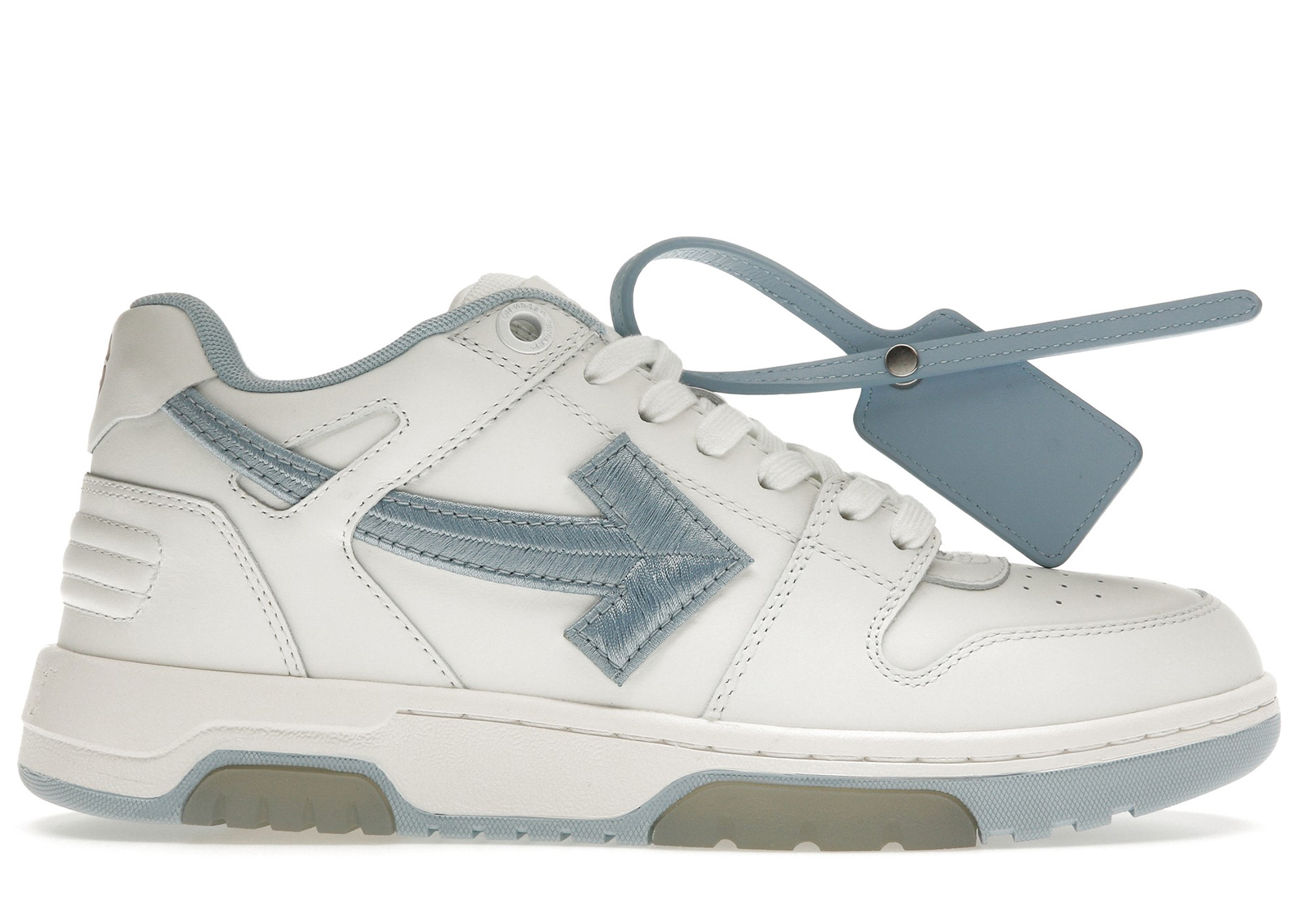 OFF-WHITE Out Of Office OOO Low Tops Embroidered Arrow White Light Blue