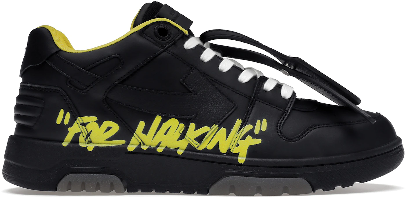 OFF-WHITE Out Of Office Sneakers in Black & Yellow