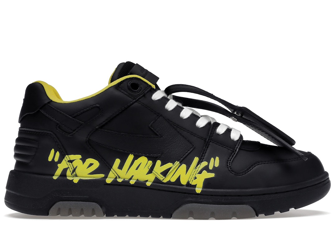 Pre-owned Off-white Out Of Office "ooo" Low Tops For Walking Black Yellow In Black/yellow