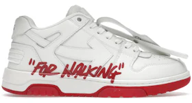 OFF-WHITE Out Of Office "OOO" Low Tops For Walking White White Red SS22