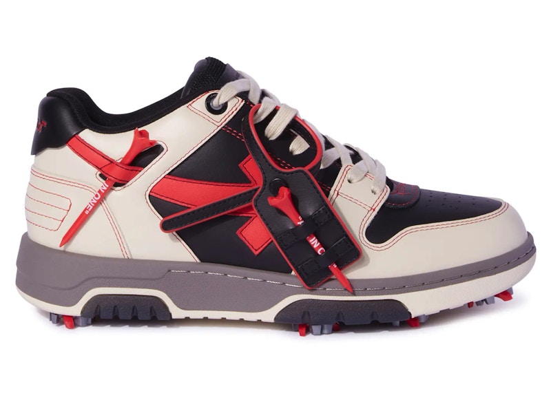 Pre-owned Off-white Men's Offwhite Out Of Office Ooo Low Tops Golf Paris Hilinski Sneakers In Red/black In Multi