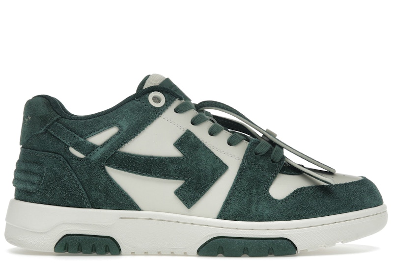 Pre-owned Off-white Men's Offwhite Out Of Office "ooo" Low Tops Suede Sneakers In Jet Green/ecru In Multi