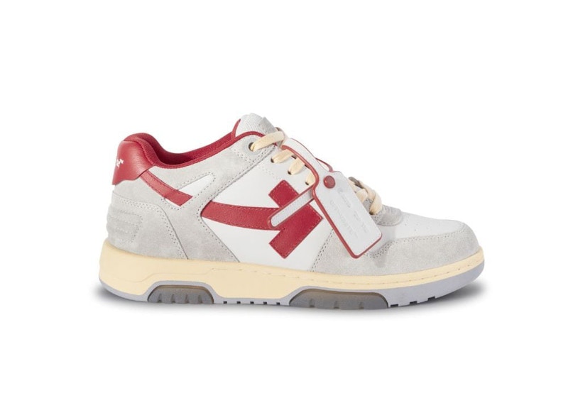 Pre-owned Off-white Men's Off Out Of Office Ooo Low Tops Sneakers In Light Grey/red/white