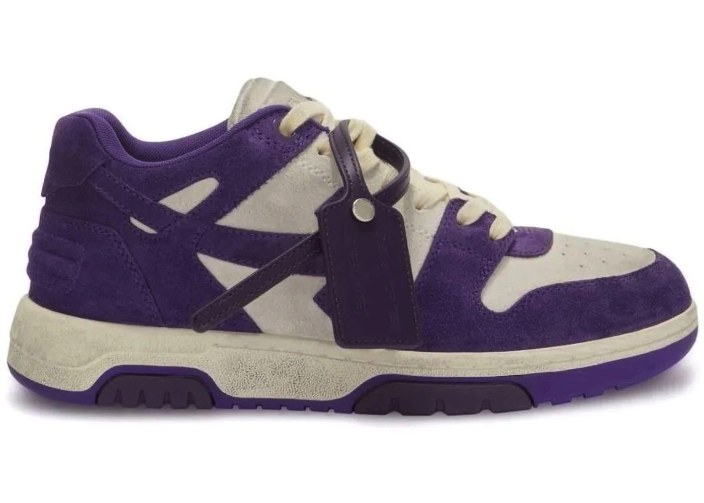 OFF-WHITE Out Of Office OOO Low Tops Vintage Suede Destressed Purple ...