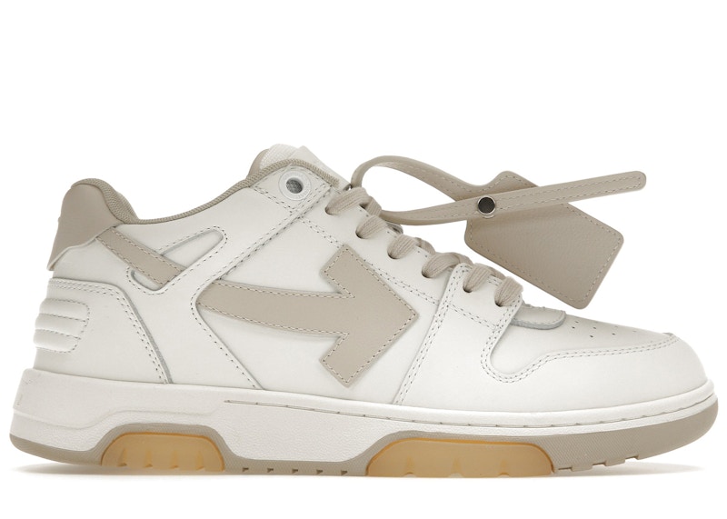 OFF-WHITE Out Of Office OOO Low Tops White Beige