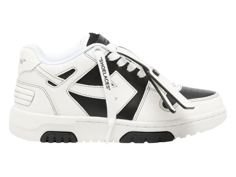 OFF-WHITE Out Of Office OOO Low Tops White Black Outline
