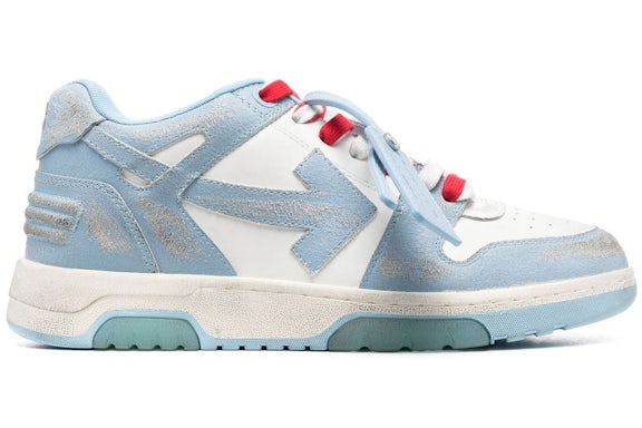OFF-WHITE Out Of Office OOO Low Tops White Blue Vintage