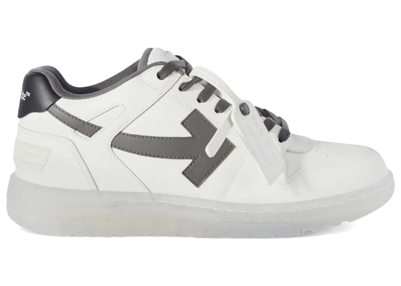OFF-WHITE Out Of Office OOO Low Tops White Dark Grey Clear Sole Men's ...