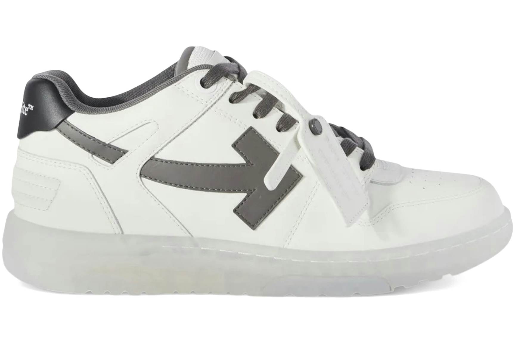 OFF-WHITE Out Of Office OOO Low Tops White Dark Grey Clear Sole Men's ...