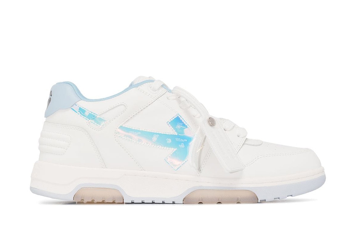 Pre-owned Off-white Out Of Office Ooo Low Tops White Iridescent Blue In White/iridescent/blue