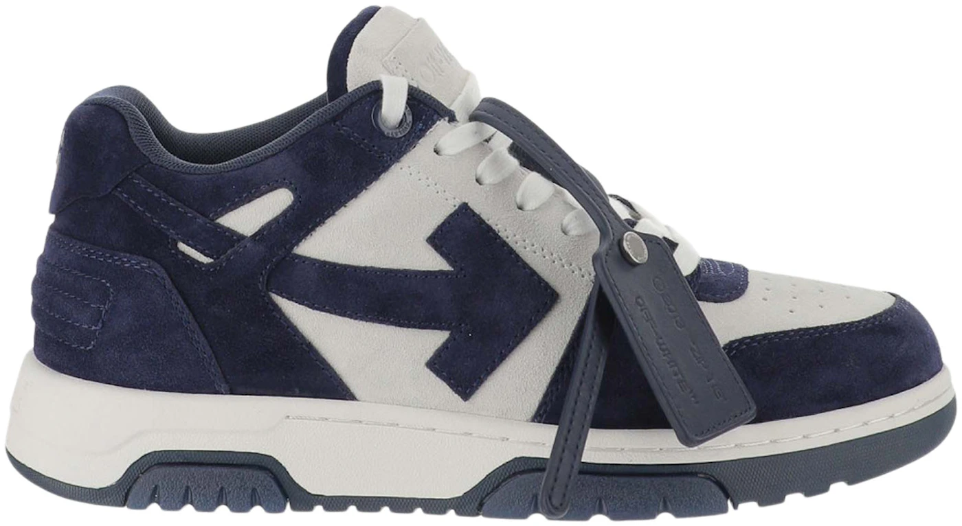 Off-White Out of Office OOO Low Tops White Navy Blue Suede