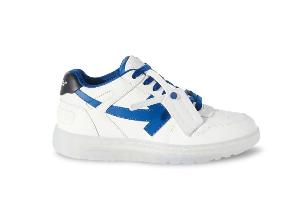OFF-WHITE Out Of Office OOO Low Tops White Navy Blue Suede