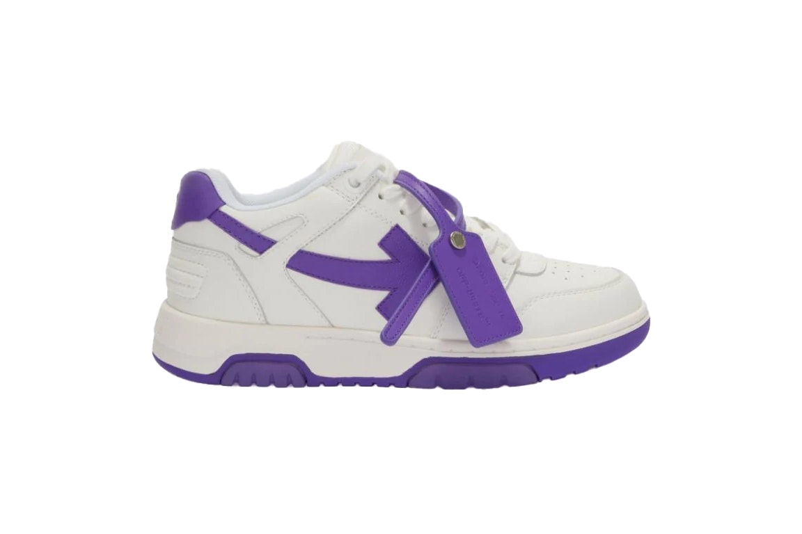 Pre-owned Off-white Out Of Office Ooo Low Tops White Purple In White/purple