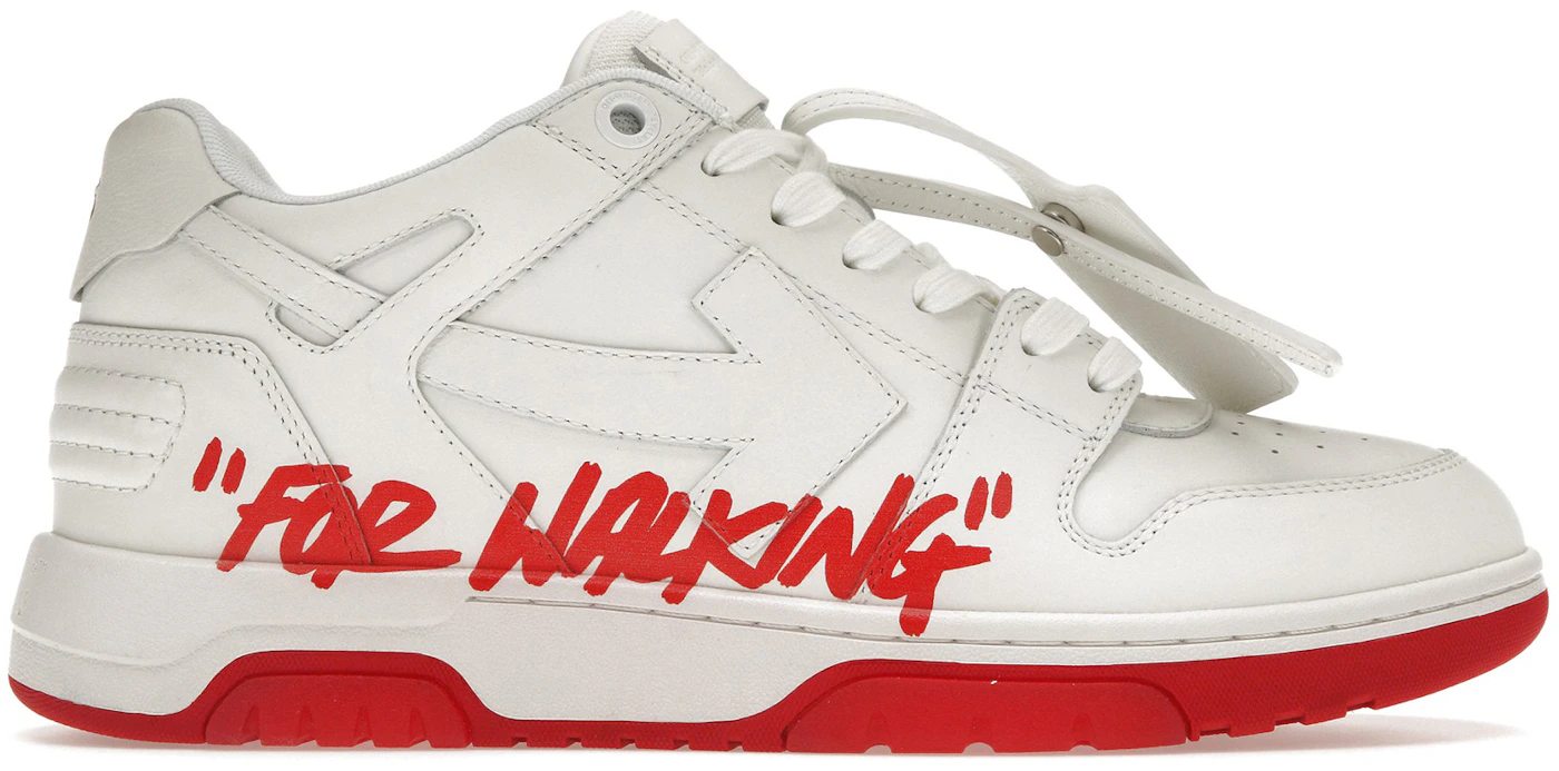 OFF-WHITE Out Of Office OOO Low Tops White Red Men's ...